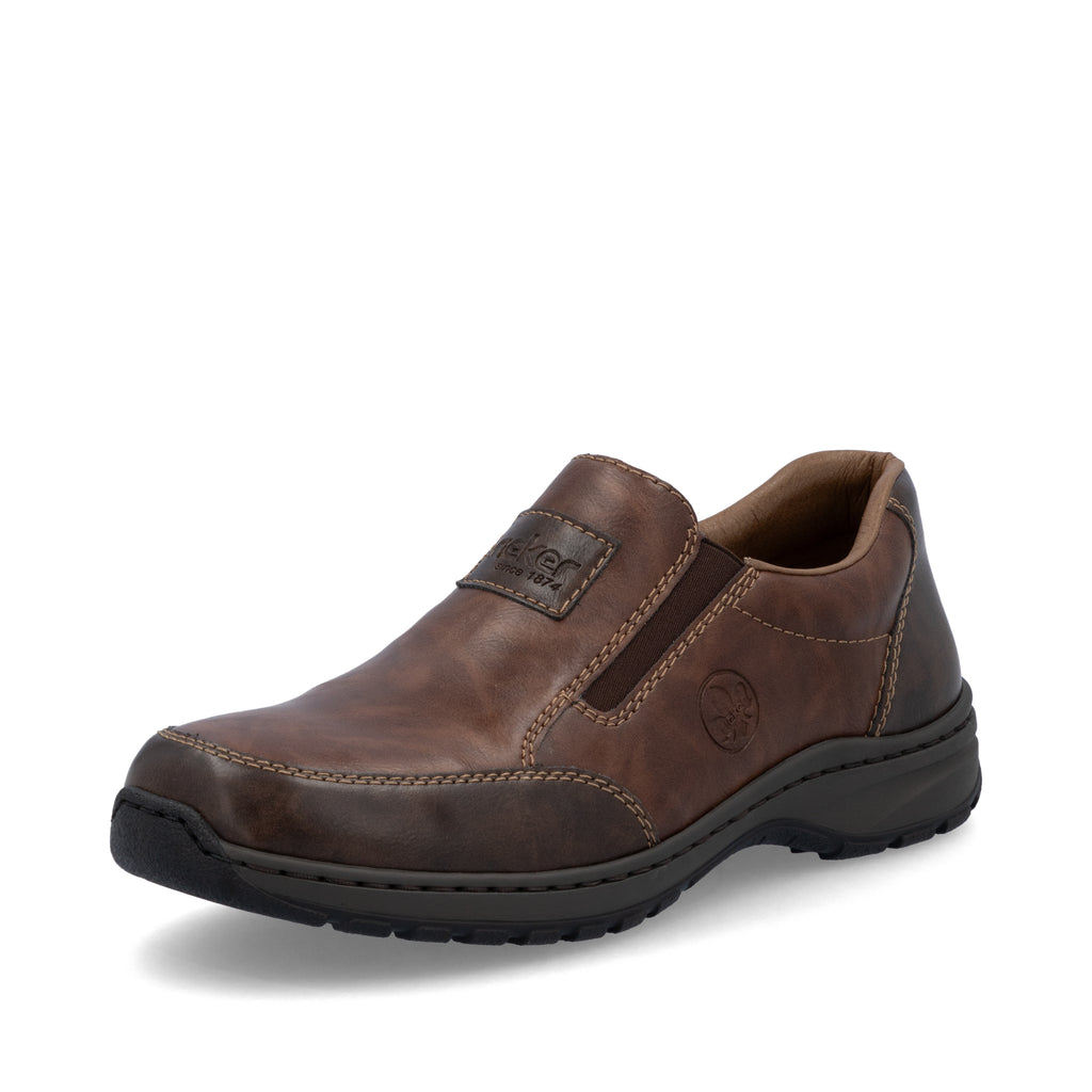 Brown Elasticated Shoes for Men | Rieker 03354-26