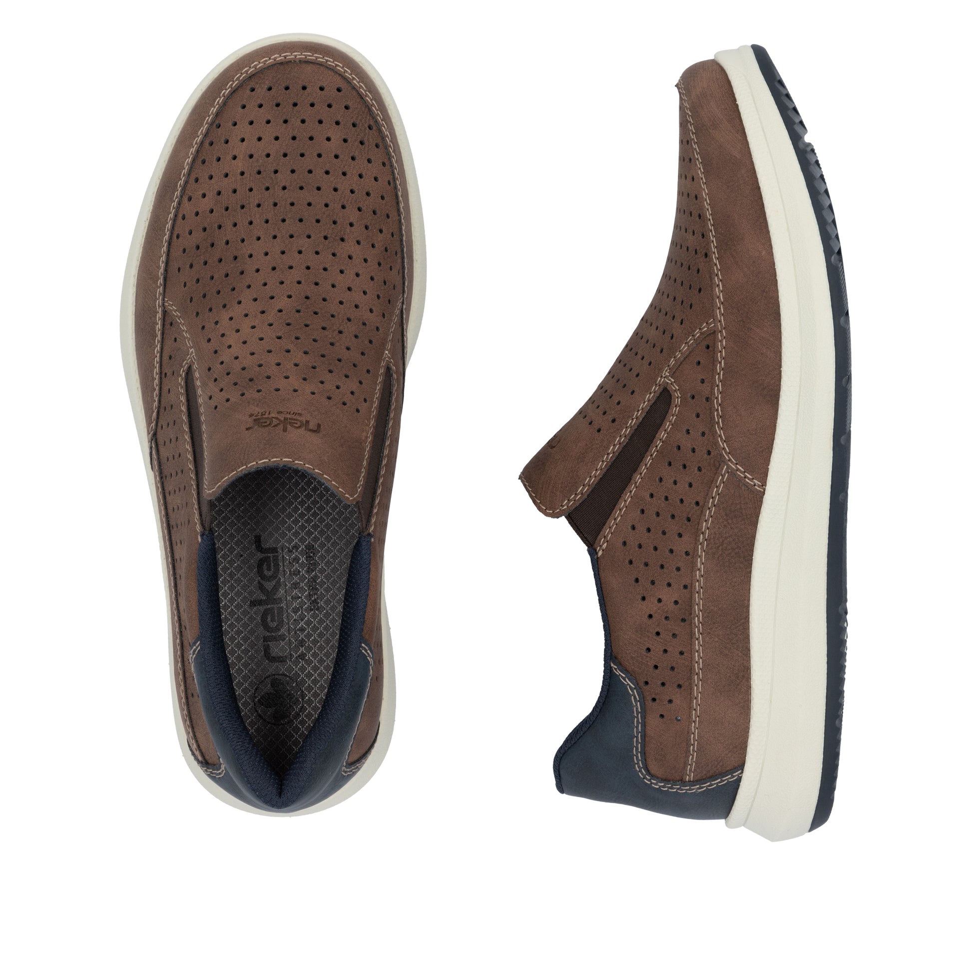 Brown Elasticated Shoes for Men | Rieker 16952-24
