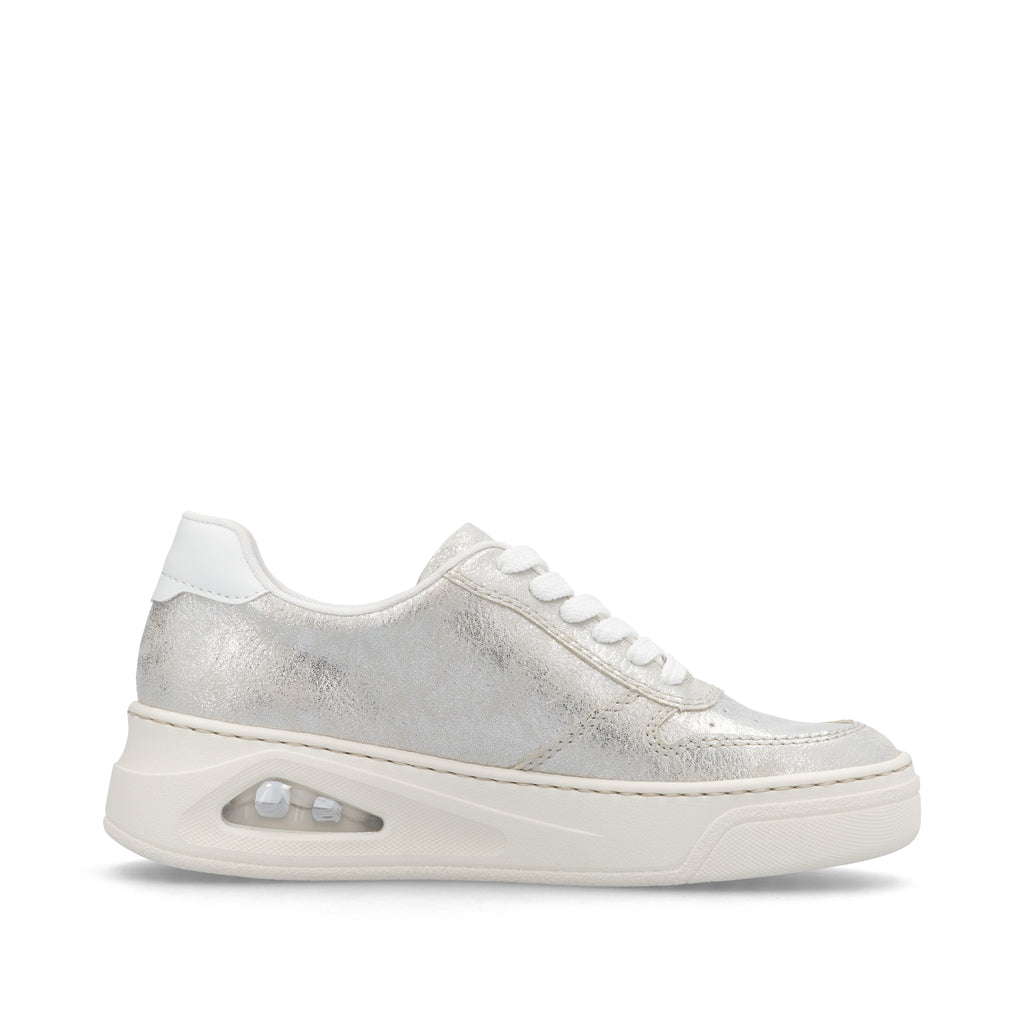 Silver/Platinum Elasticated Shoes for Women | Rieker N6402-40
