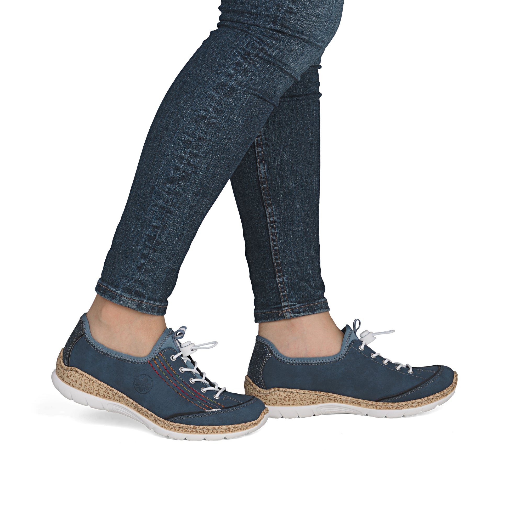Blue Elasticated Shoes for Women | Rieker N42T0-14