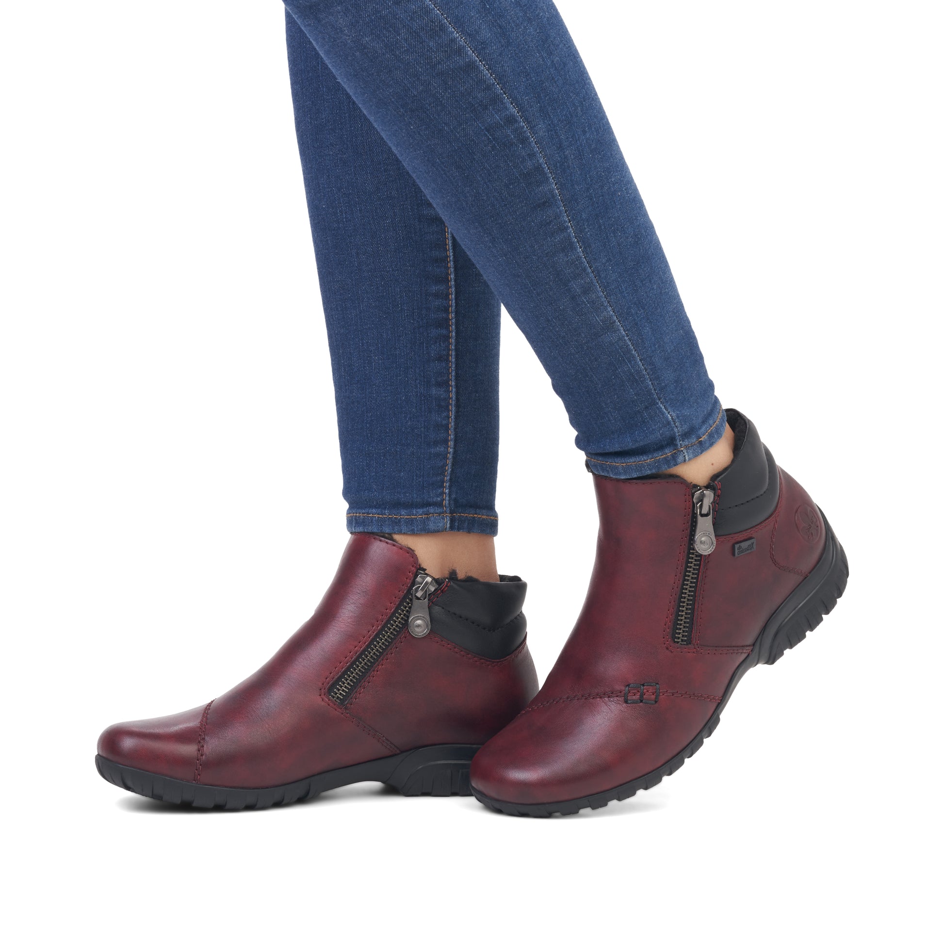 Red Zip Boots for Women | Rieker L4655-35