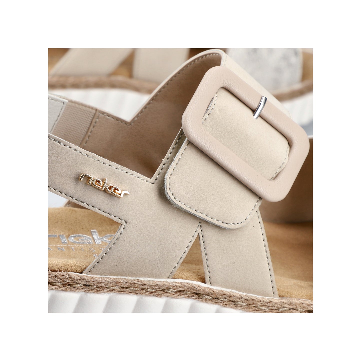 Rieker Women's Wedge Sandal - Beige | 69260-60
