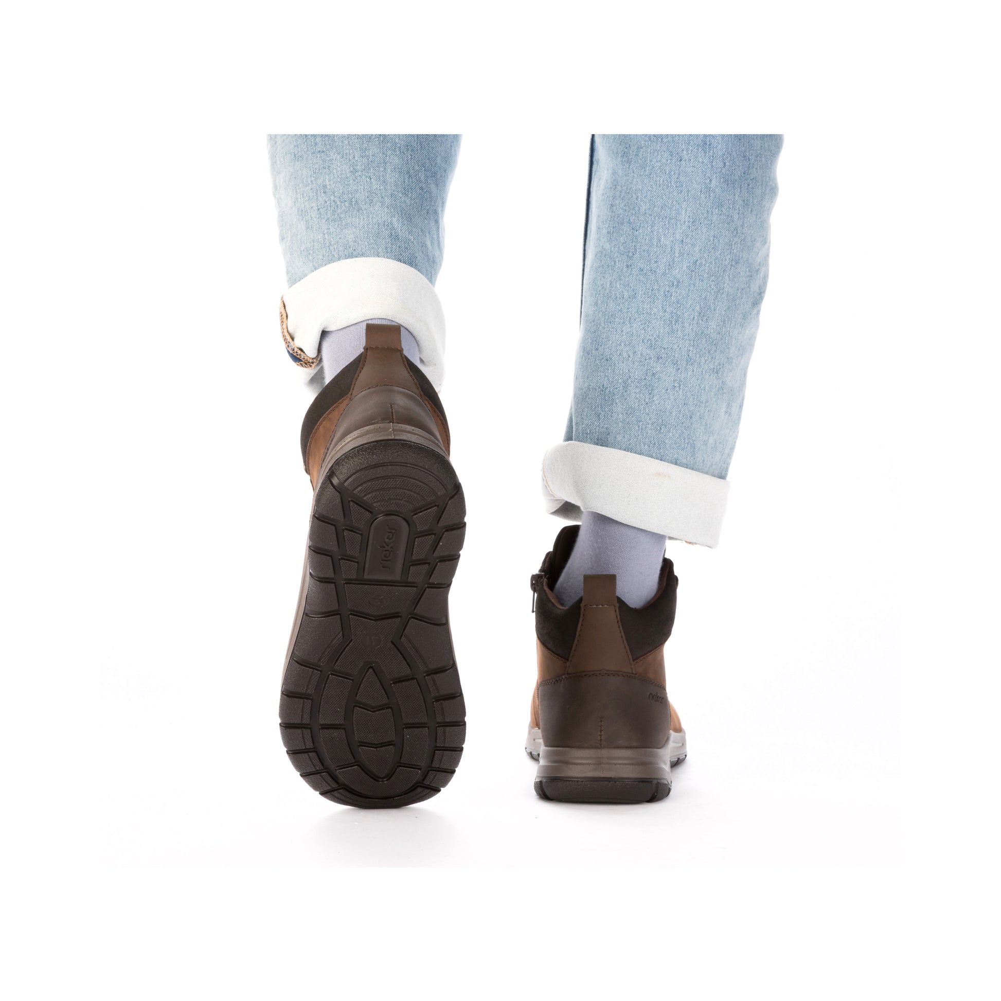 Brown Zip Boots for Men | Rieker 03630-22