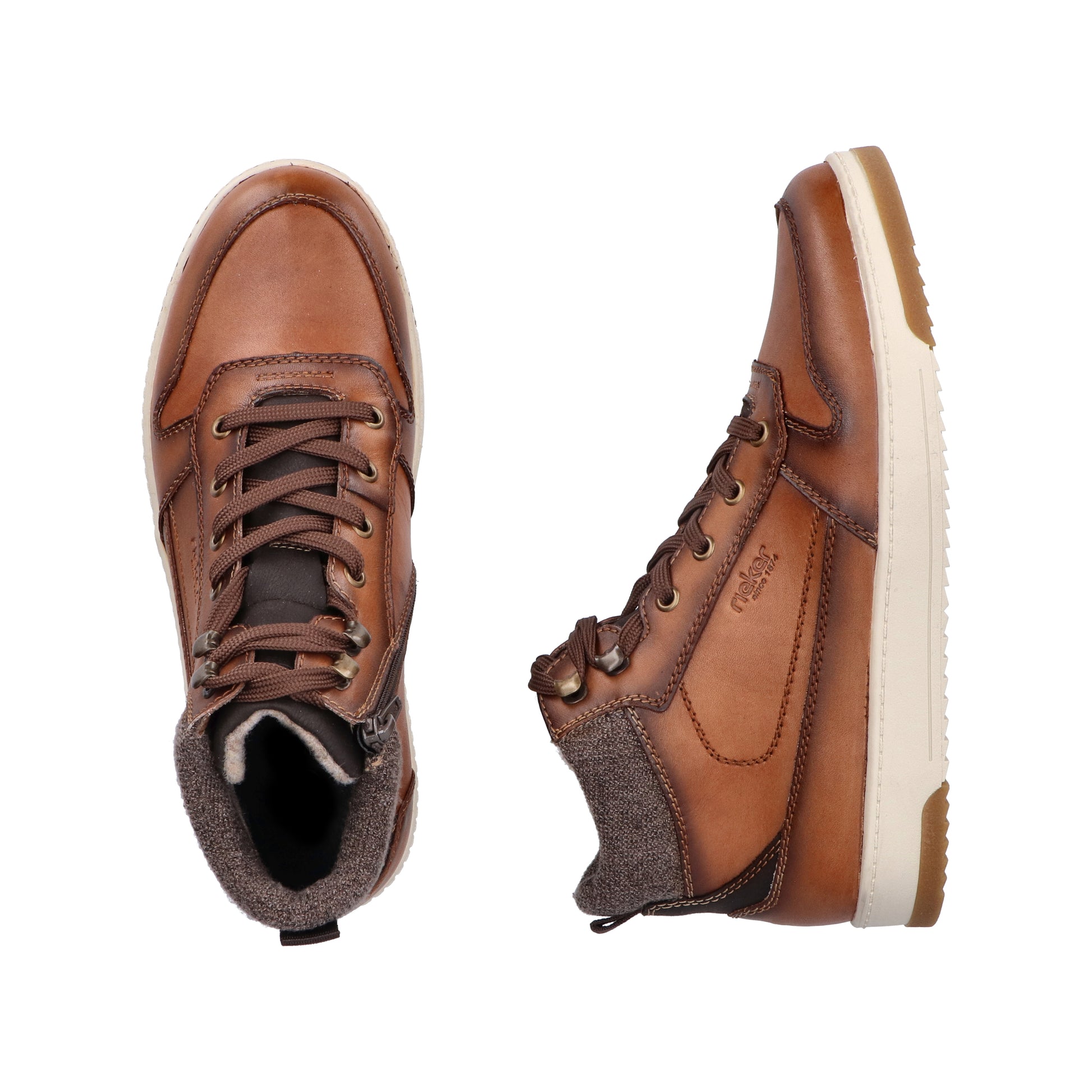 Brown Zip Boots for Men | Rieker 17530-25