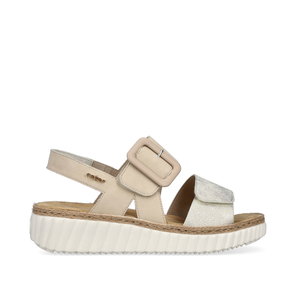 Beige Hook & Loop Sandals for Women | Rieker 69260-60