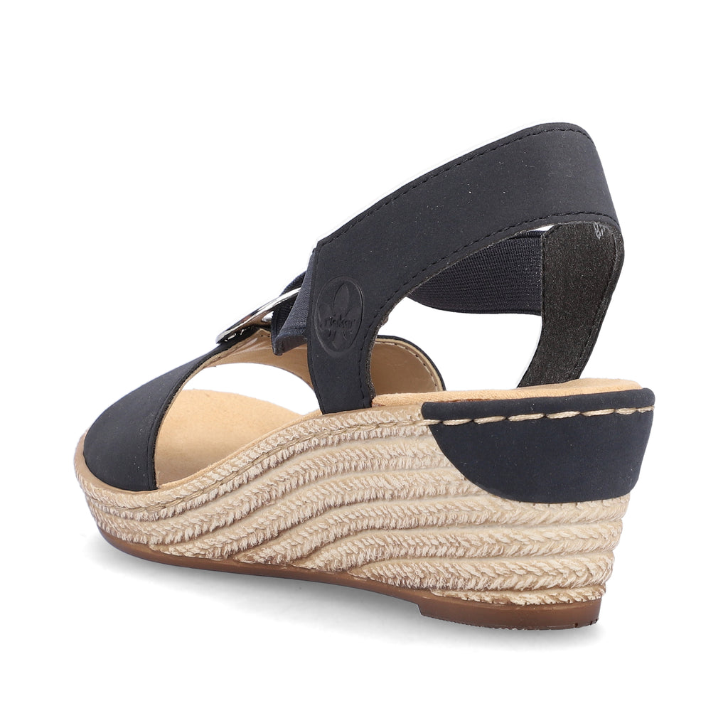 Blue Elasticated Sandals for Women | Rieker 624H6-14