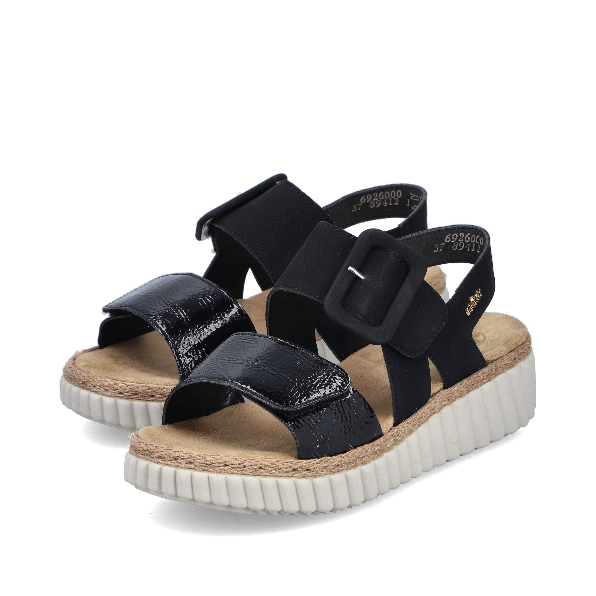 Black Hook & Loop Sandals for Women | Rieker 69260-00