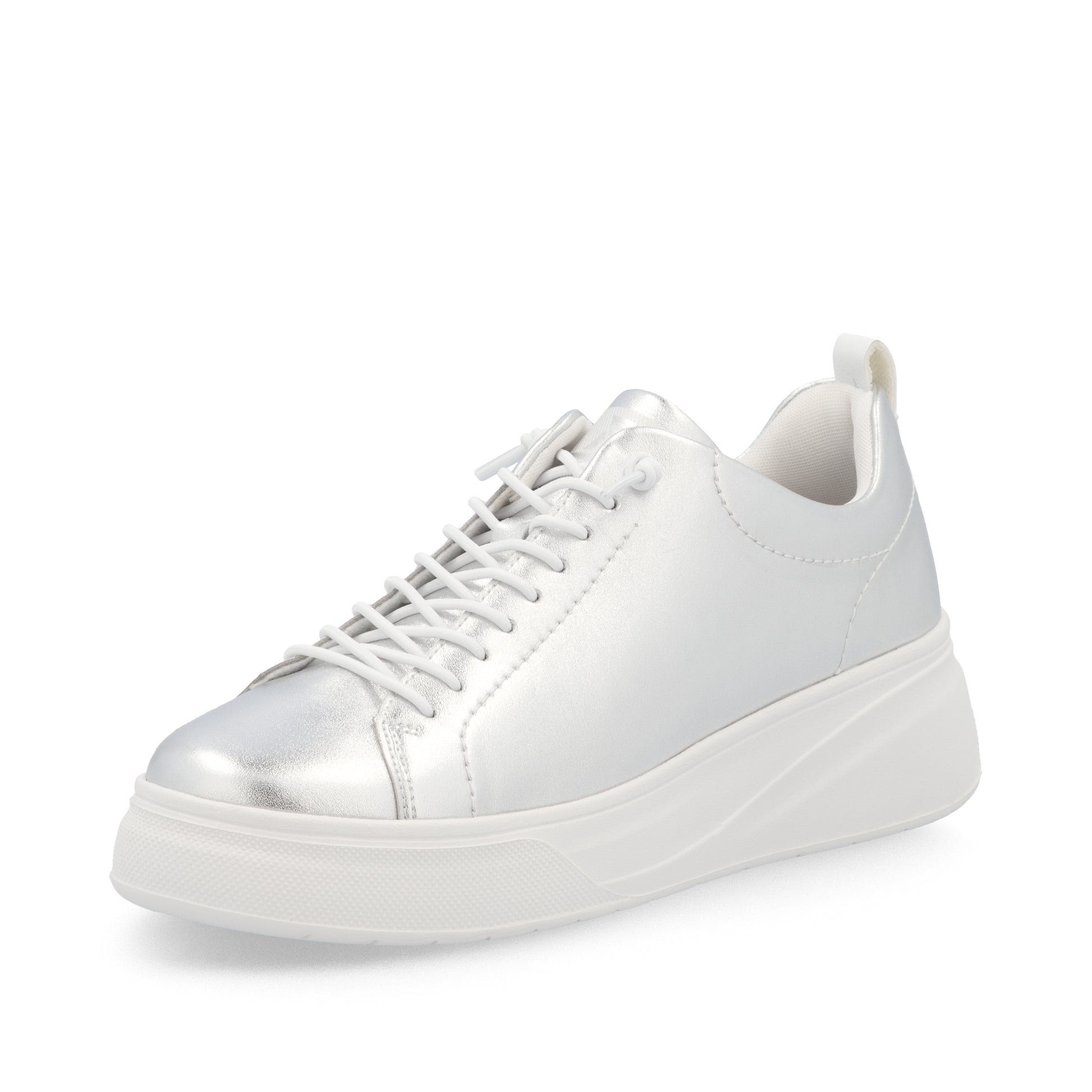 Silver/Platinum Elasticated Shoes for Women | Rieker W2301-90