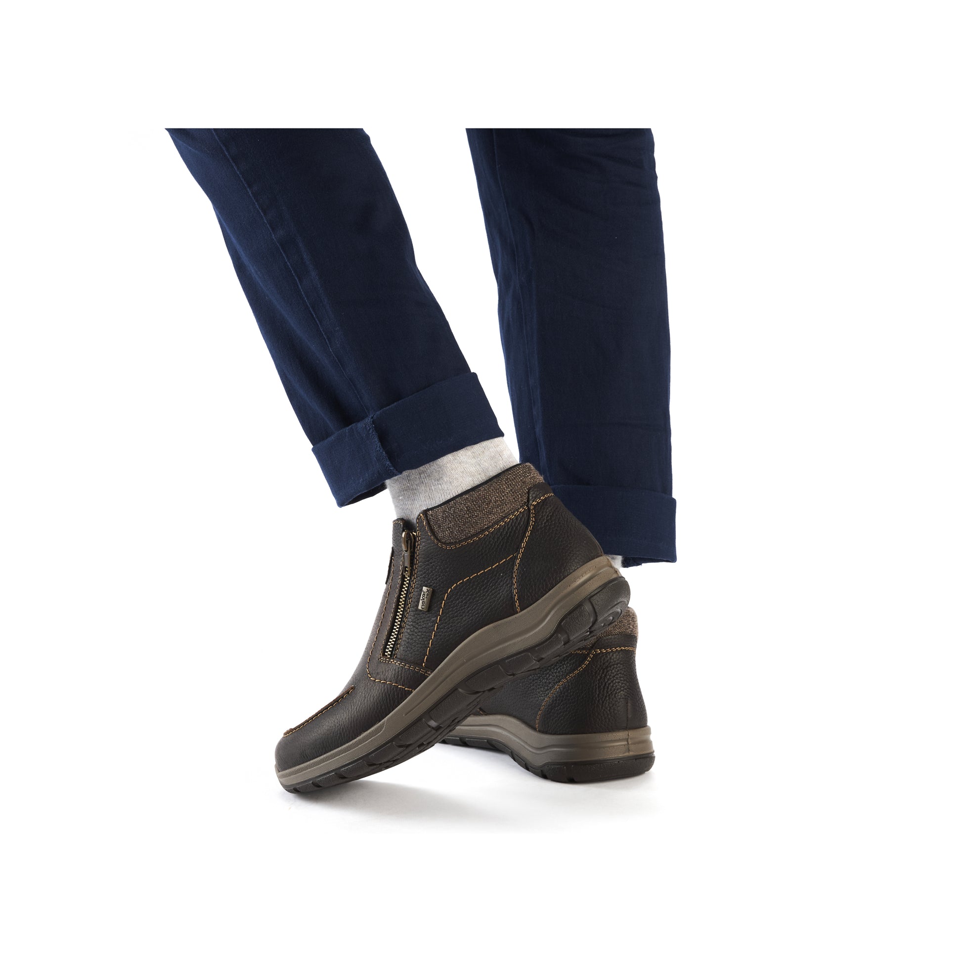 Brown Zip Boots for Men | Rieker 03660-25
