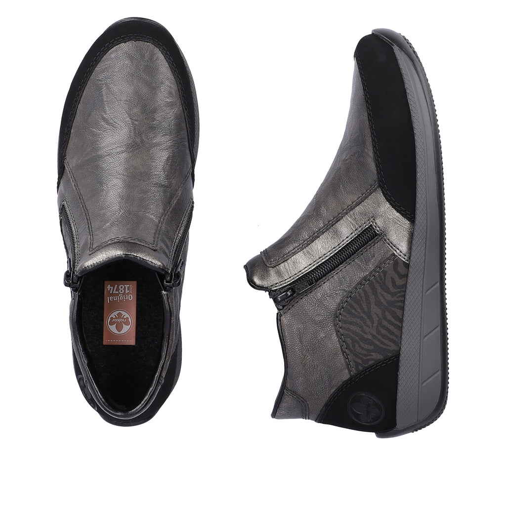 Grey Zip Boots for Women | Rieker N1152-42