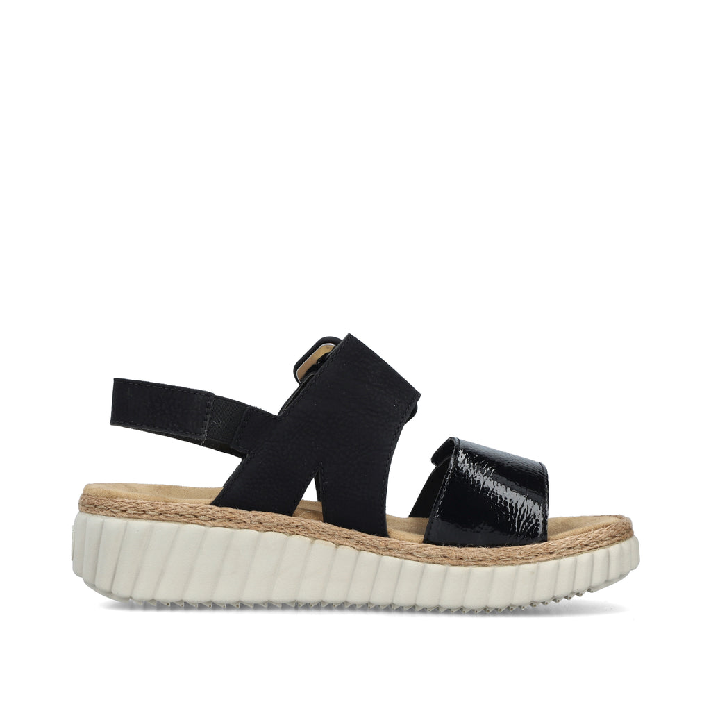 Black Hook & Loop Sandals for Women | Rieker 69260-00