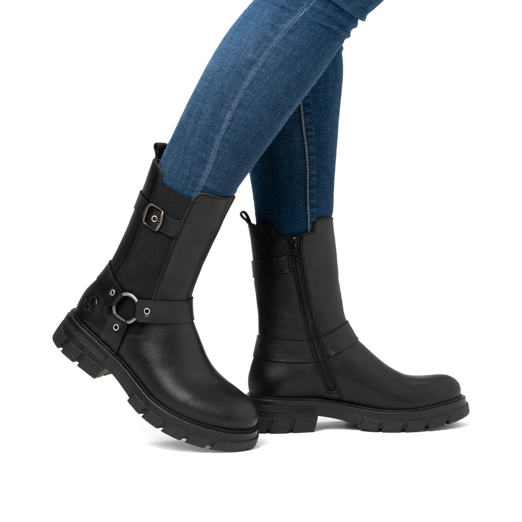 Black Zip Boots for Women | Rieker Z9177-00