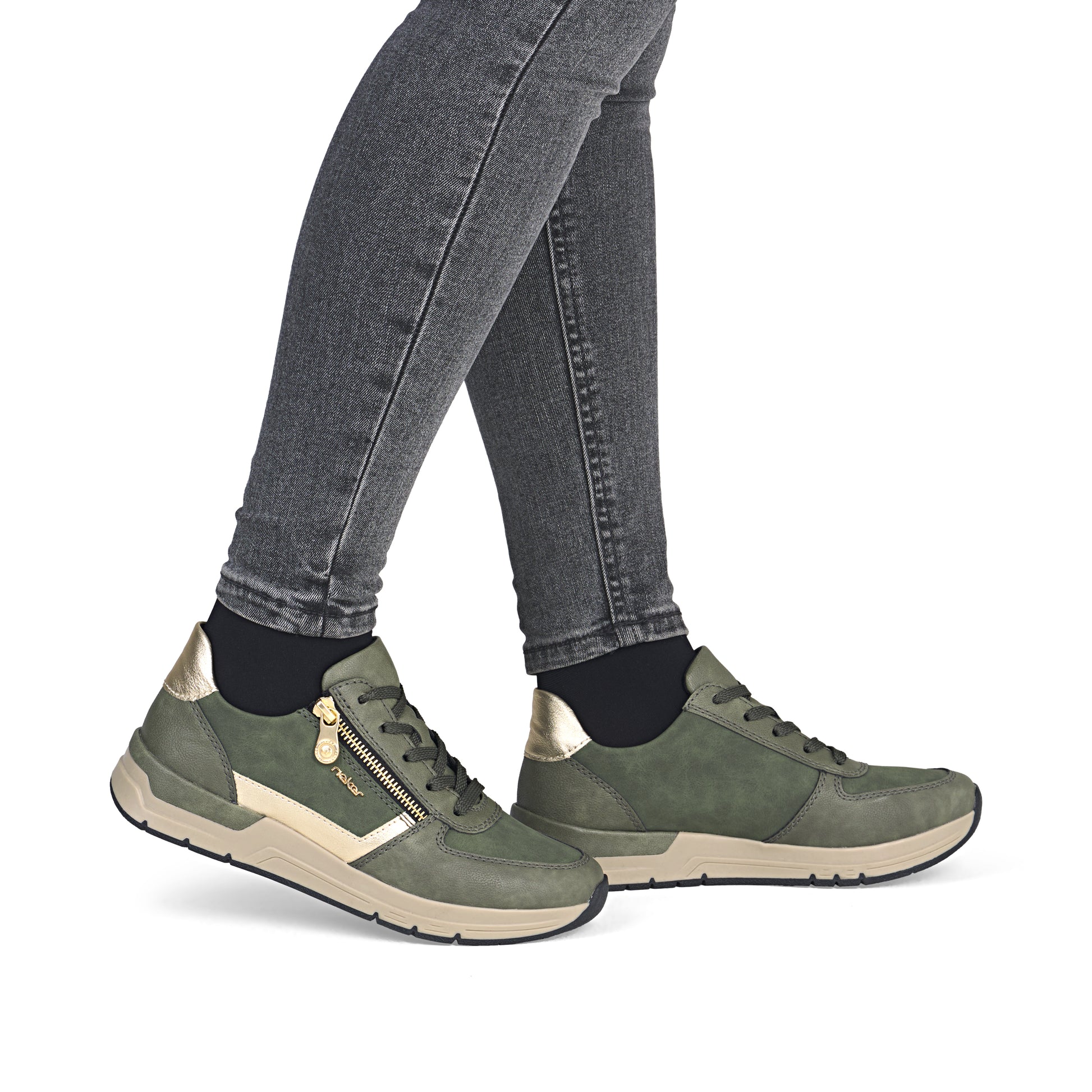 Green Zip Shoes for Women | Rieker 58902-54