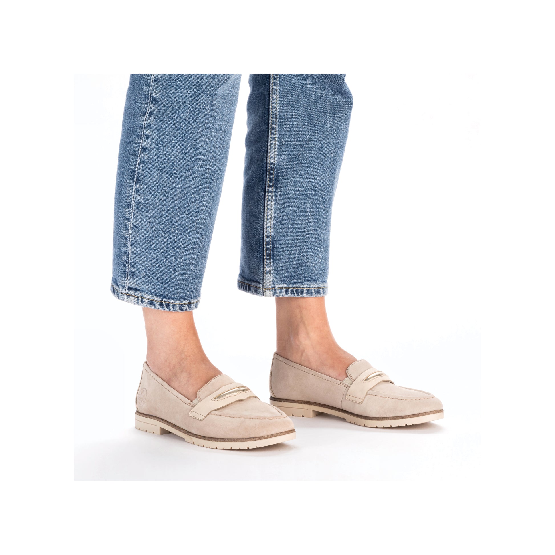 Beige Elasticated Shoes for Women | Rieker 45301-60