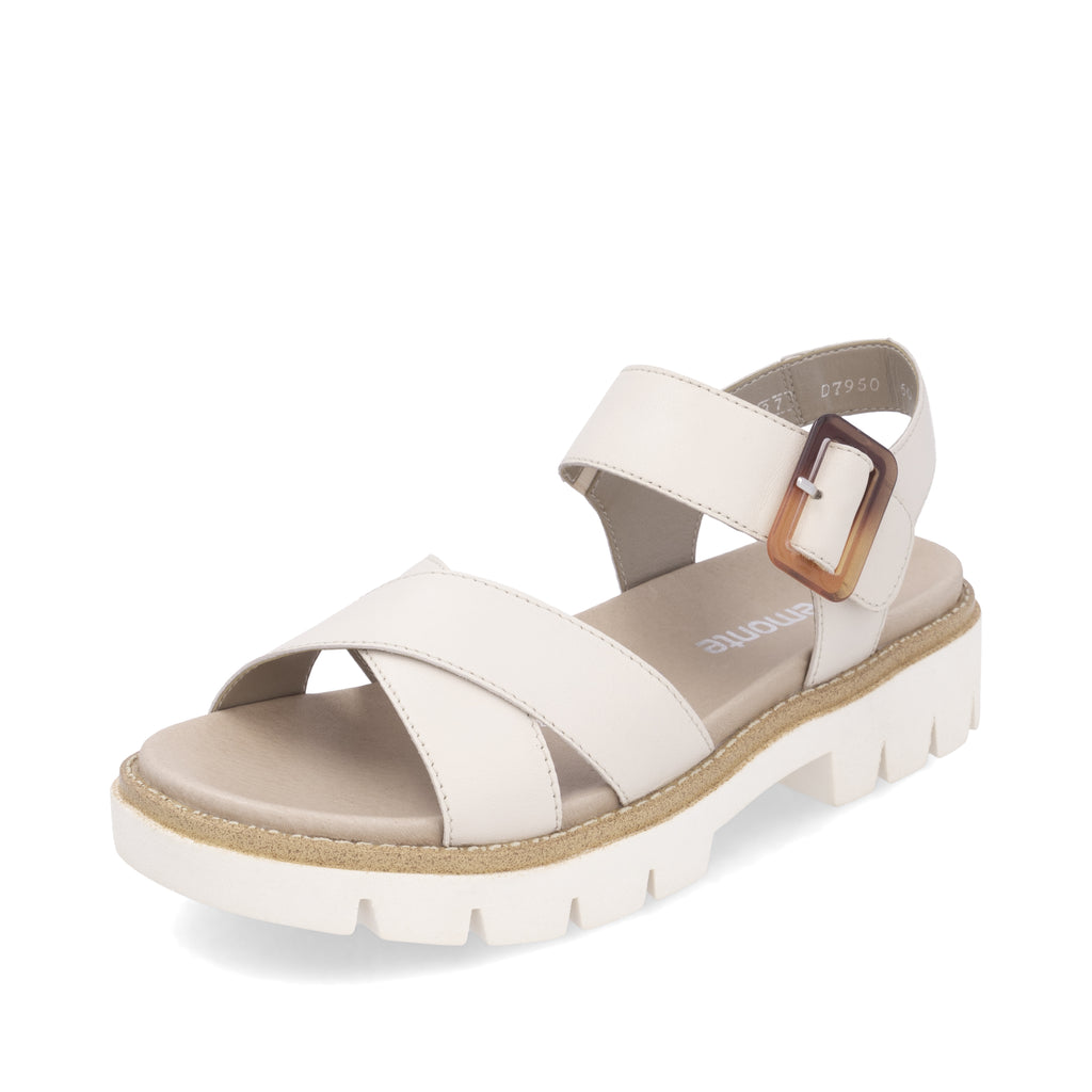 Beige Hook & Loop Sandals for Women | Remonte D7950-60