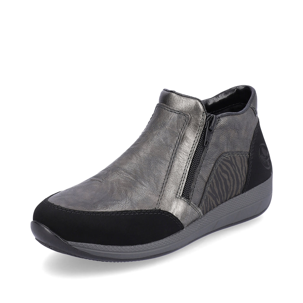 Grey Zip Boots for Women | Rieker N1152-42