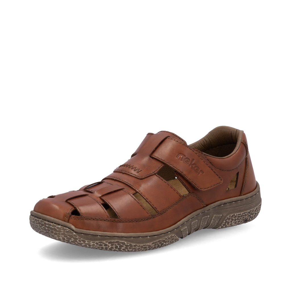 Brown Hook & Loop Shoes for Men | Rieker 03578-24