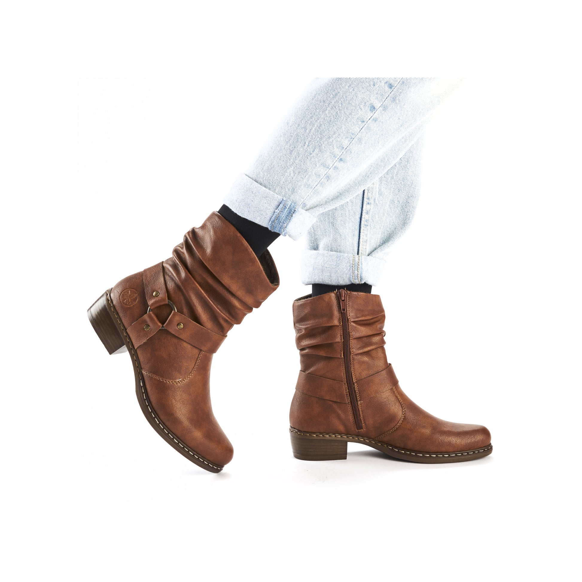 Brown Zip Boots for Women | Rieker Y0850-24