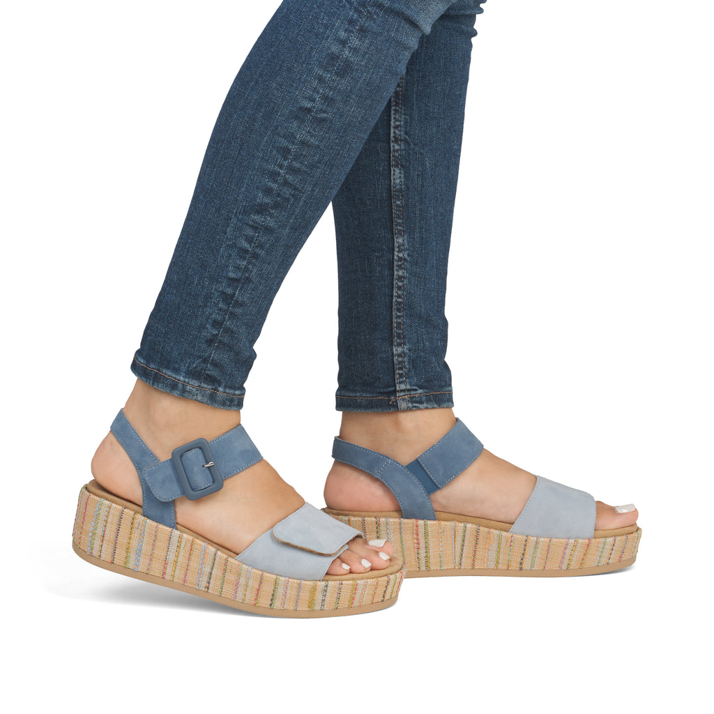 Blue Hook & Loop Sandals for Women | Remonte D1N54-12