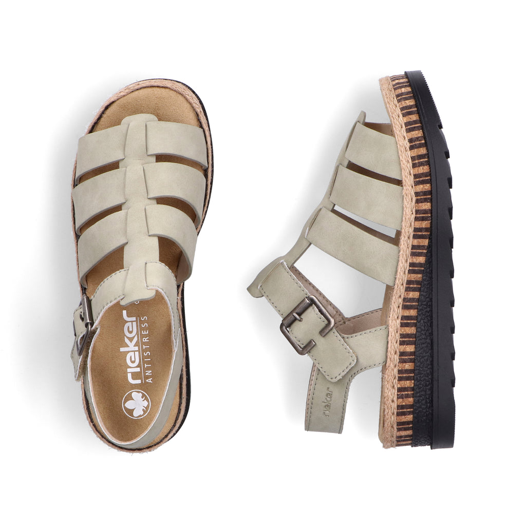 Green Hook & Loop Sandals for Women | Rieker V7904-52