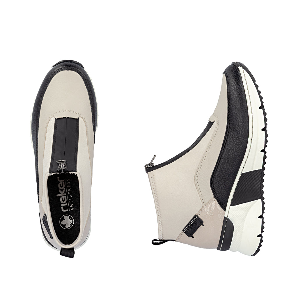 Beige Zip Boots for Women | Rieker N6352-60