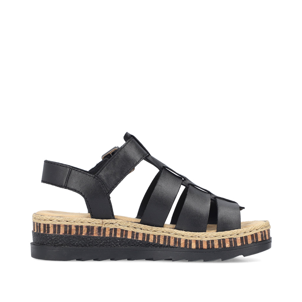 Black Hook & Loop Sandals for Women | Rieker V7904-00