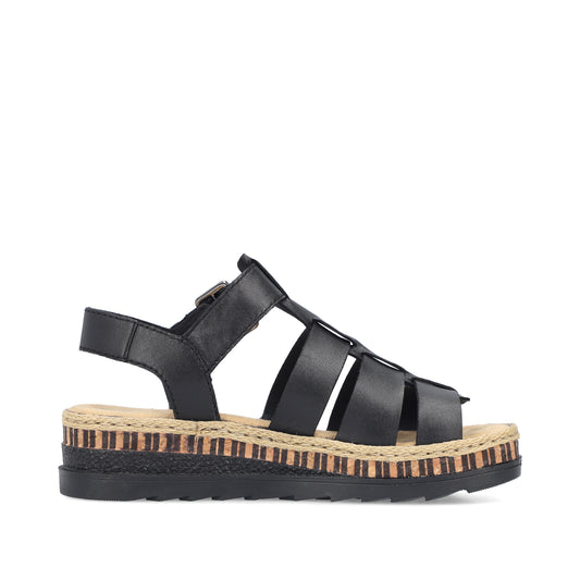 Rieker Women's Wedge Sandal - Black | V7904-00