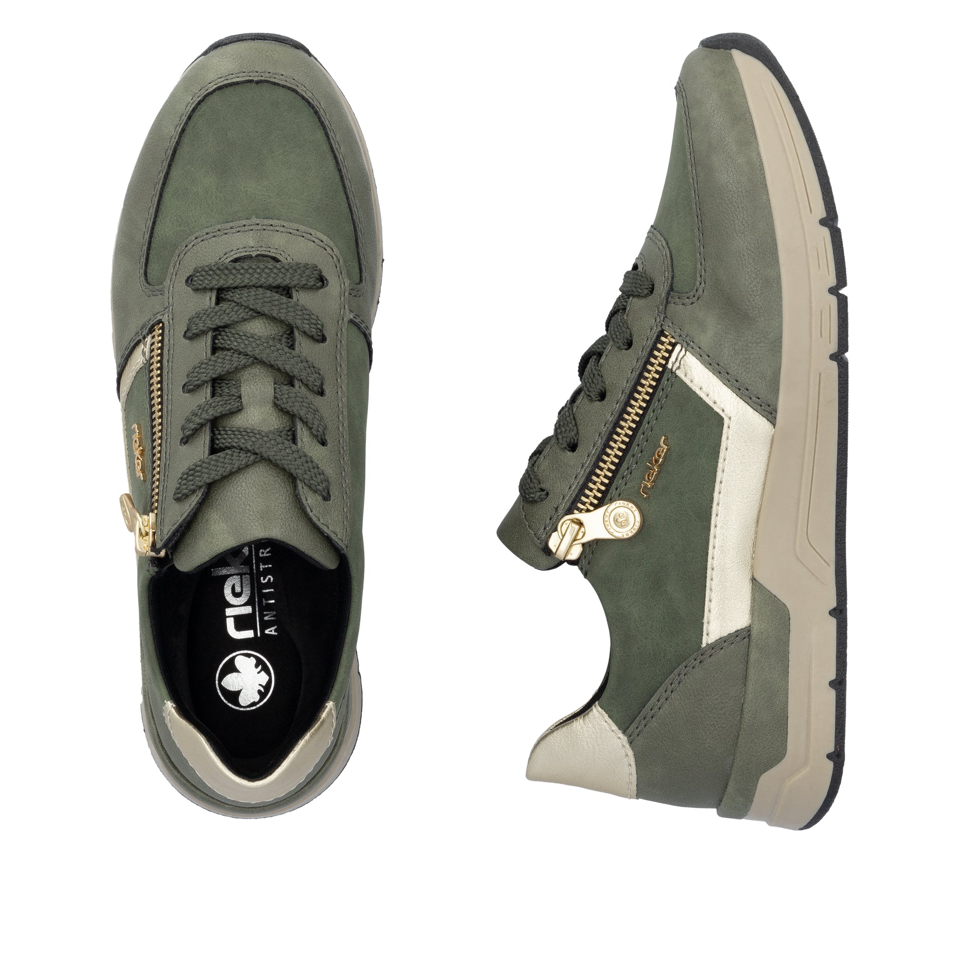 Green Zip Shoes for Women | Rieker 58902-54