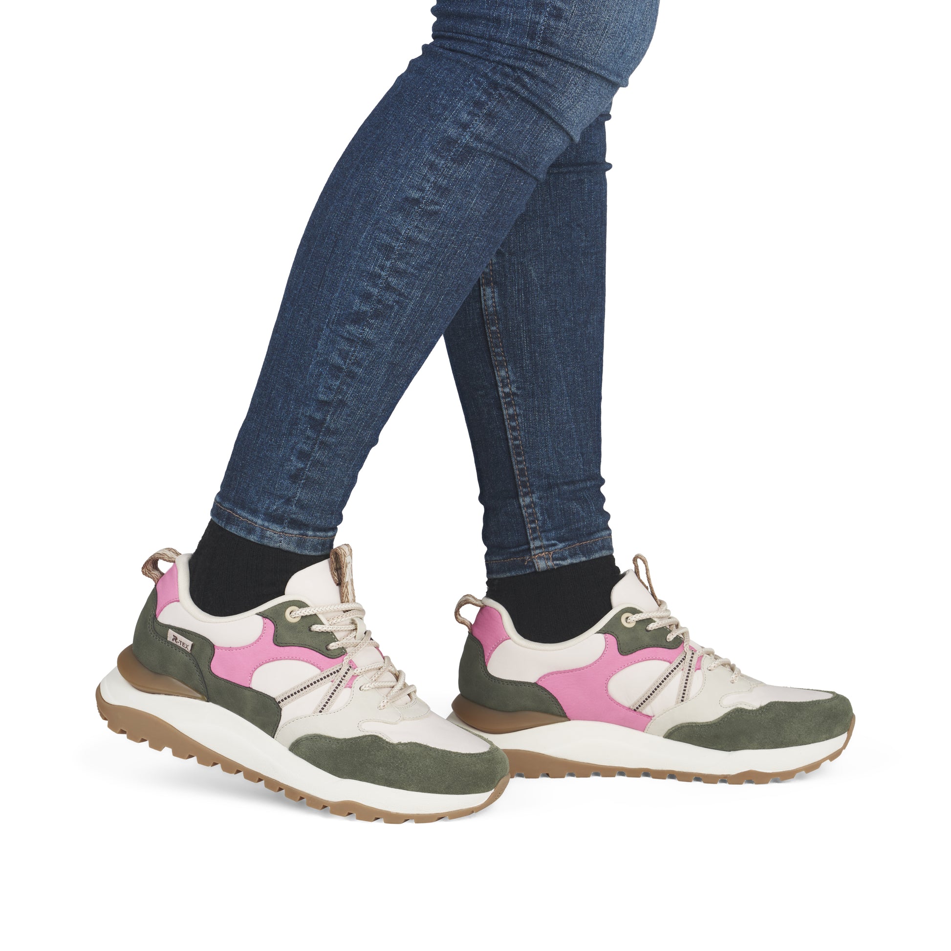 White Elasticated Shoes for Women | Rieker W2501-83