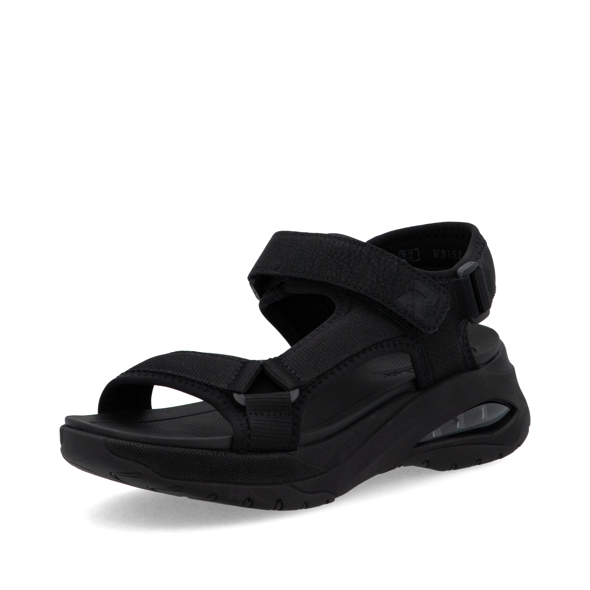 Black Hook & Loop Sandals for Women | Rieker W3151-00