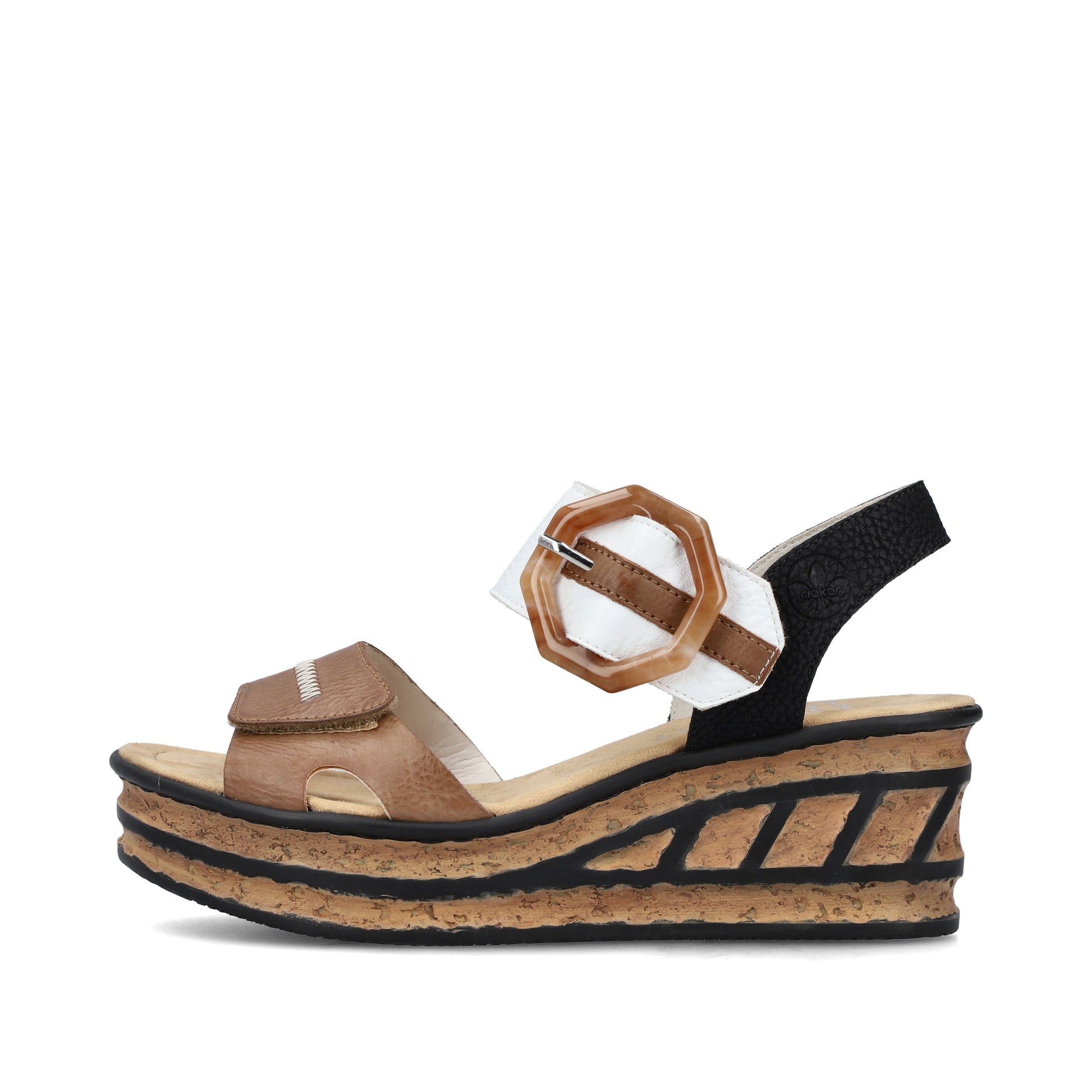 Beige Hook & Loop Sandals for Women | Rieker 68176-64
