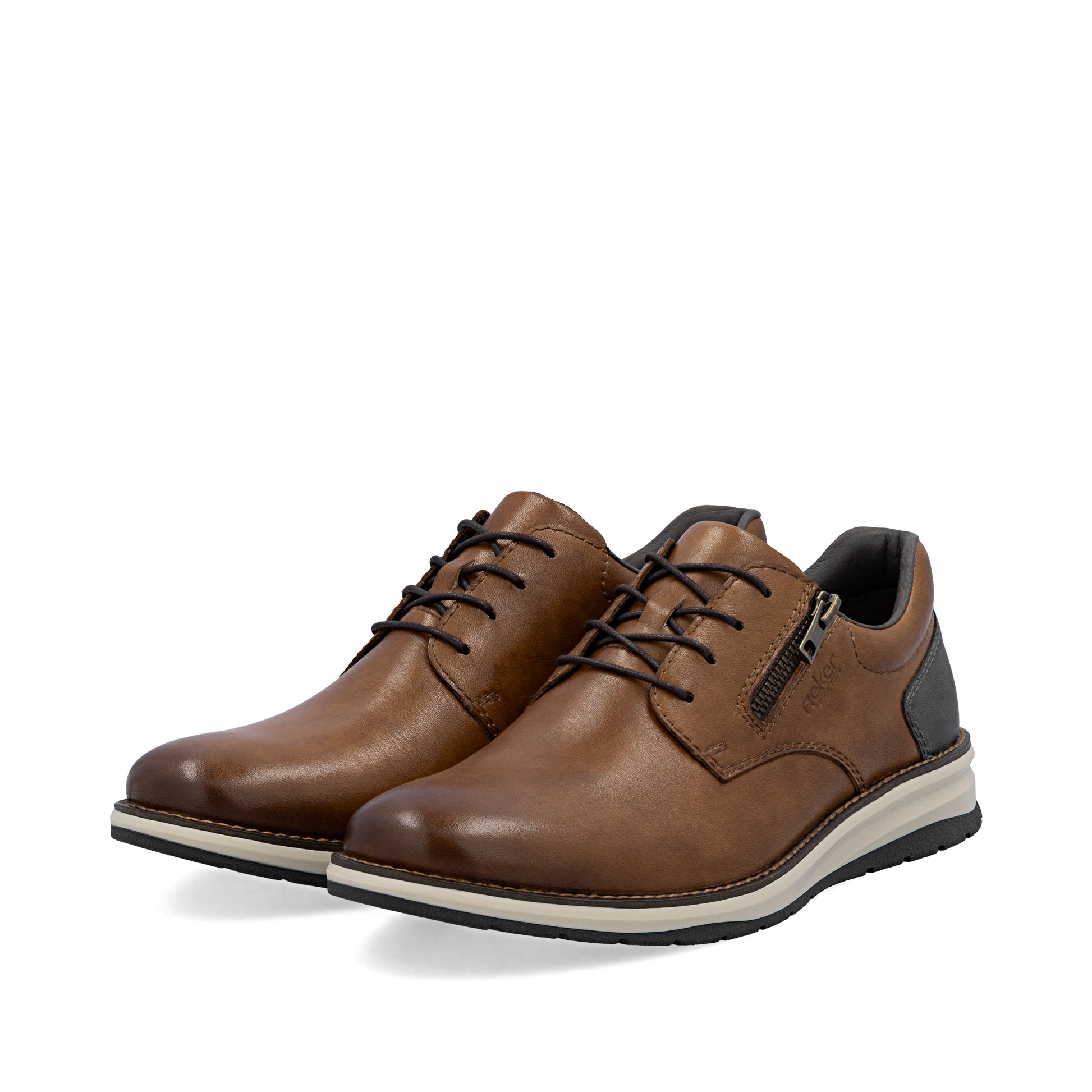 Brown Zip Shoes for Men | Rieker 14706-24