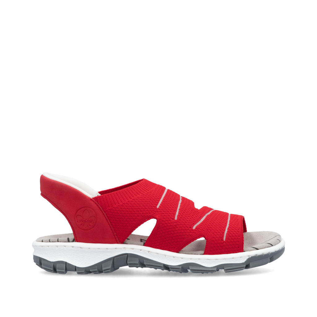 Red Elasticated Sandals for Women | Rieker 68895-33