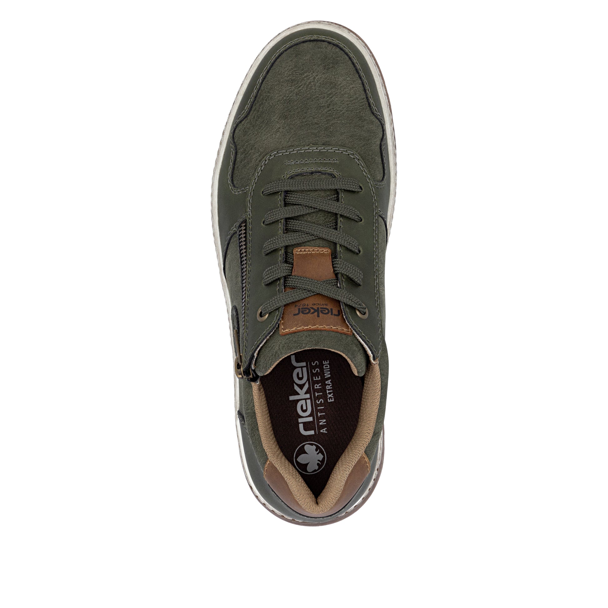 Green Zip Shoes for Men | Rieker 37029-52