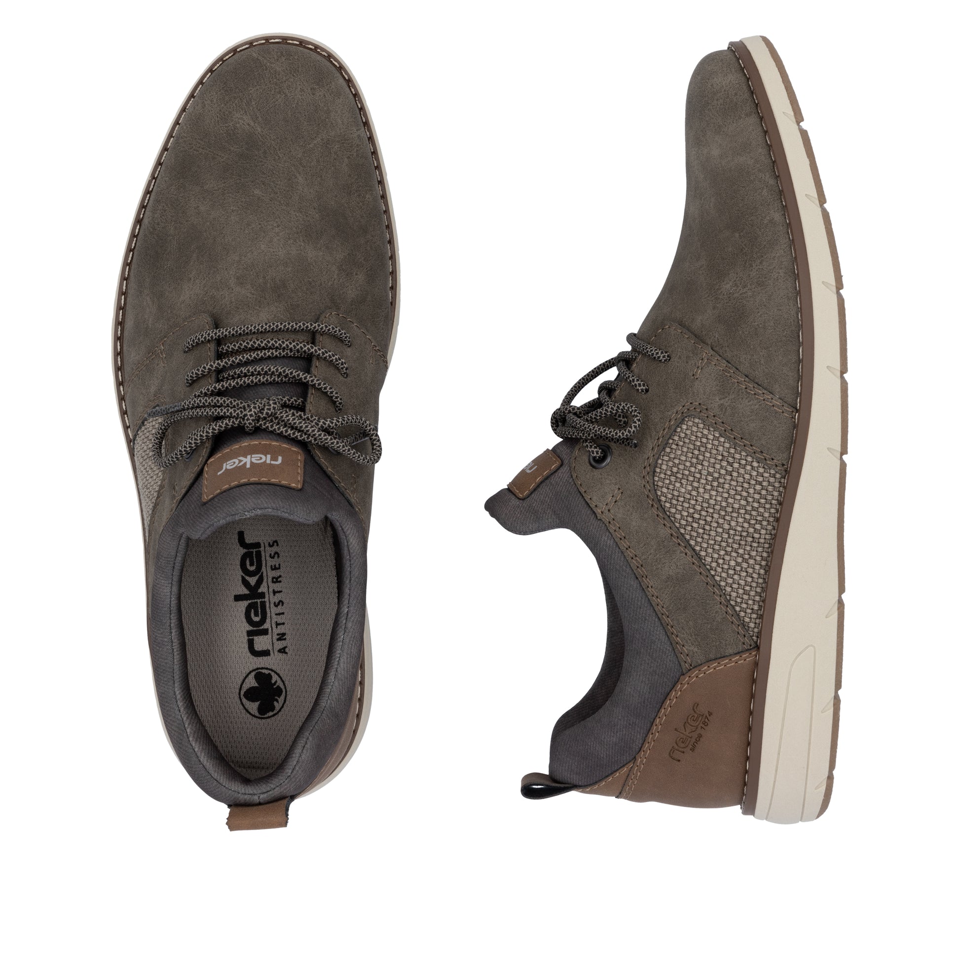 Brown Elasticated Shoes for Men | Rieker 11351-25