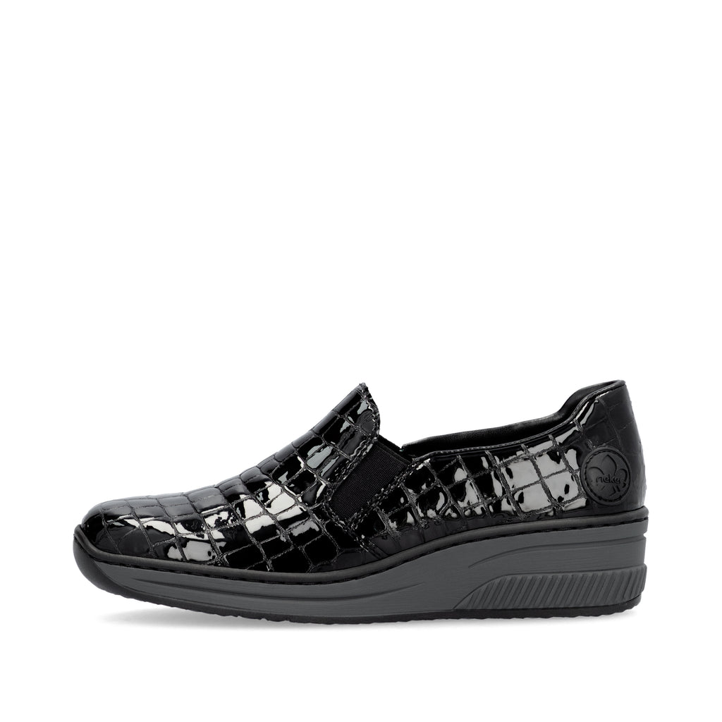 Black Elasticated Shoes for Women | Rieker 48752-00