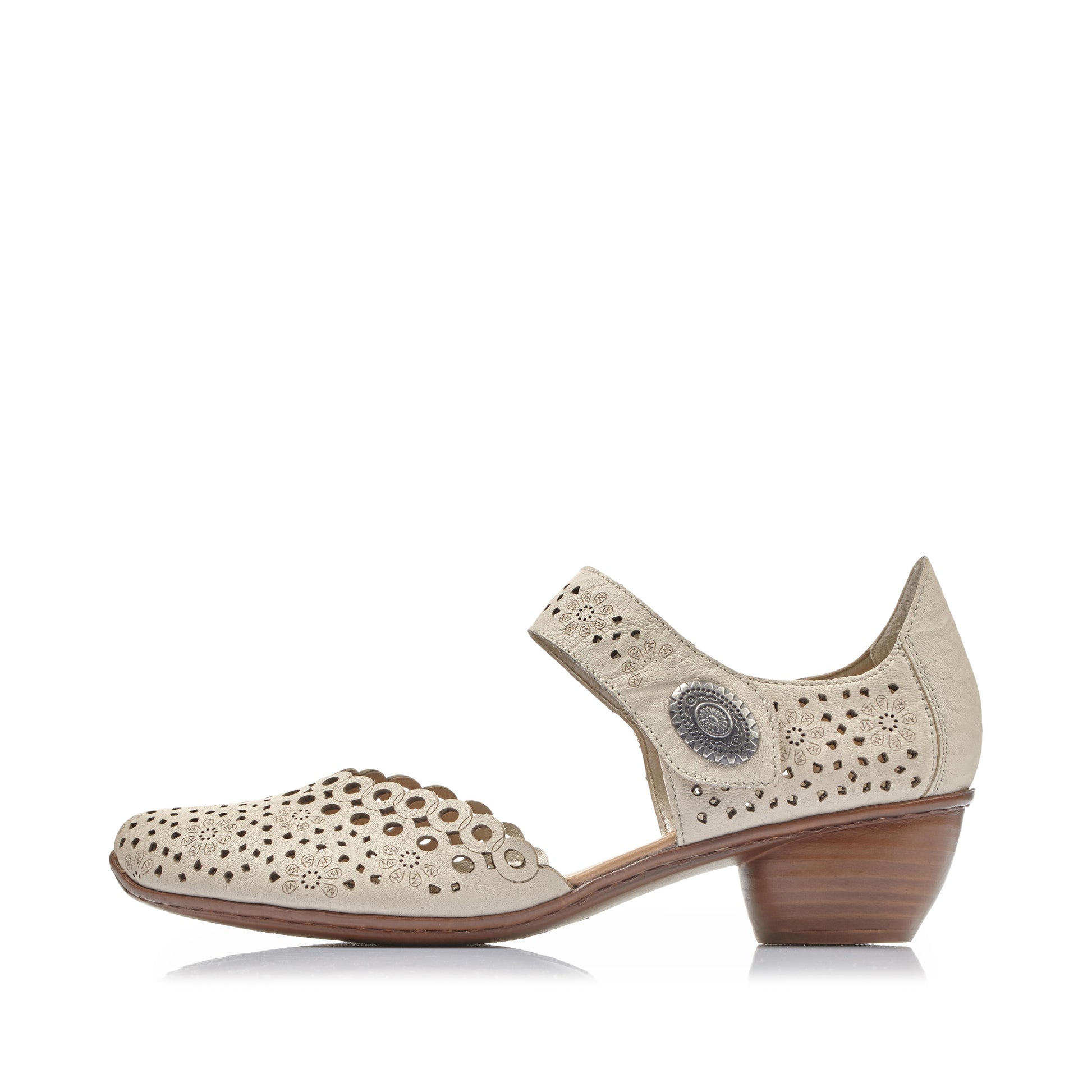 Beige Hook & Loop Shoes for Women | Rieker 43753-60
