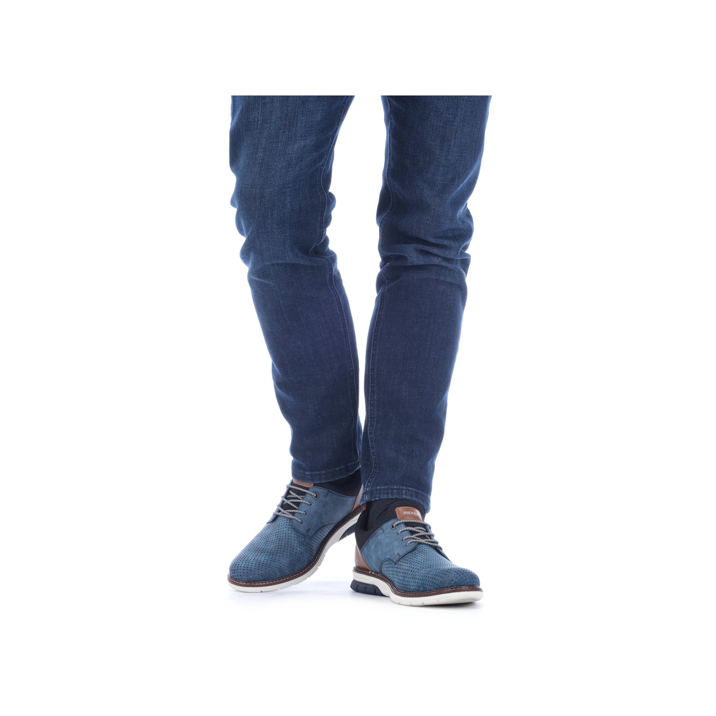 Rieker Men's Casual Lace-up Shoe - Blue | 14450-14