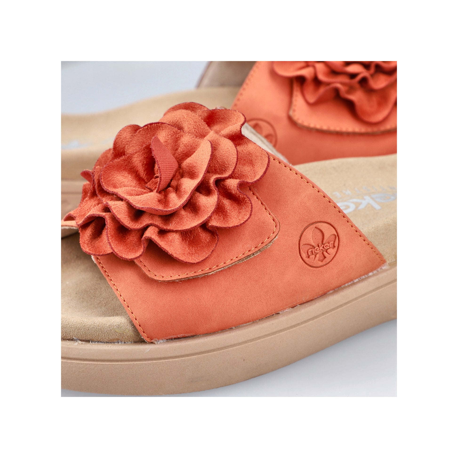 Orange Hook & Loop Sandals for Women | Rieker V1562-38