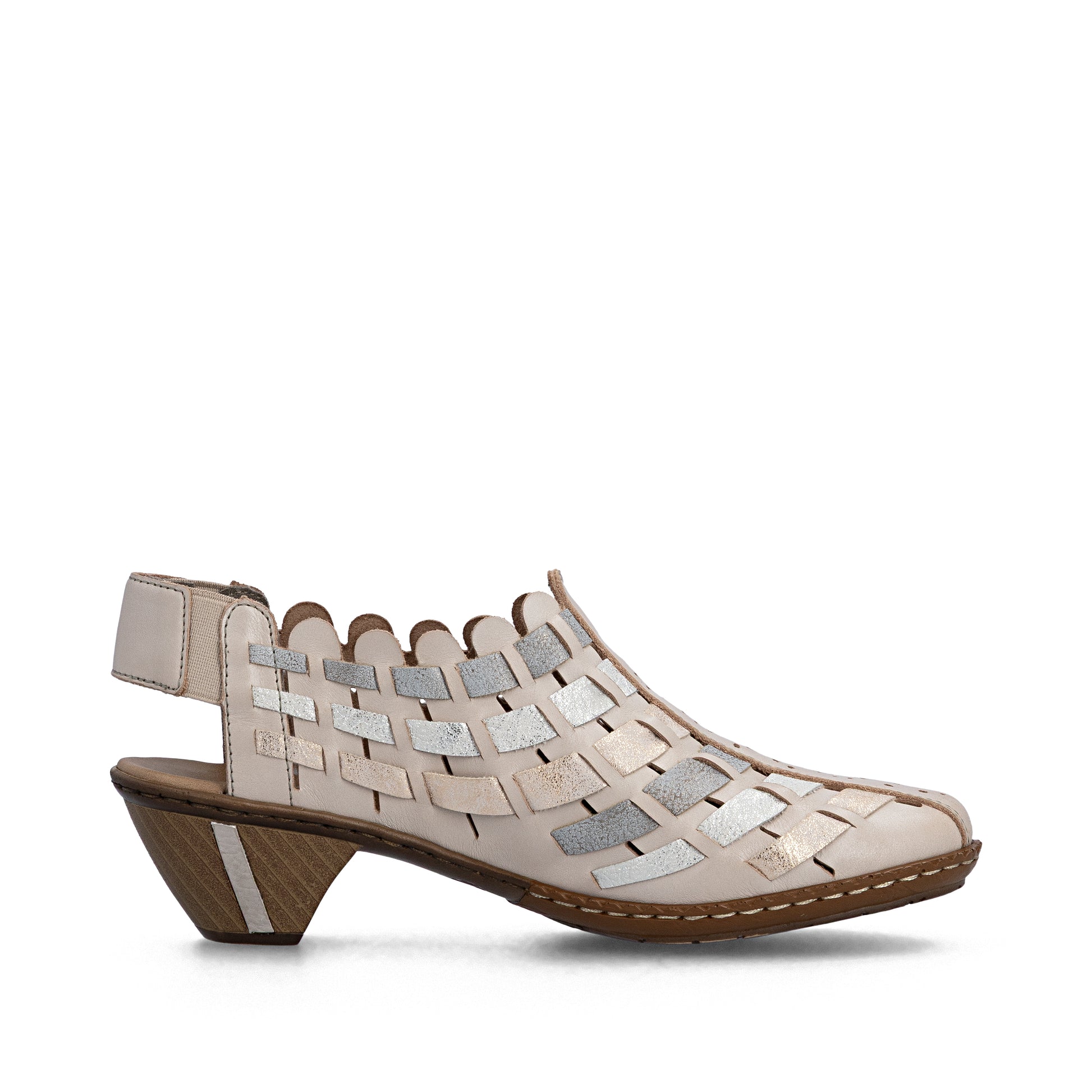 Beige Elasticated Shoes for Women | Rieker 46778-64