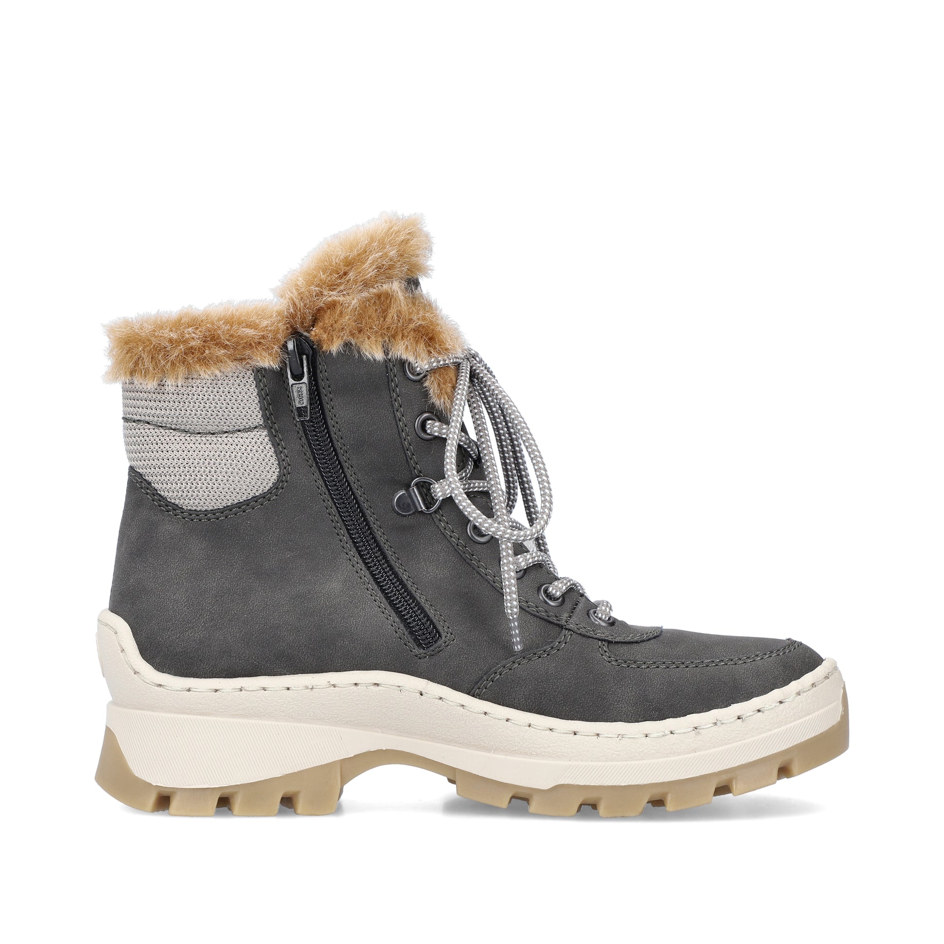 Grey Zip Boots for Women | Rieker X9335-45
