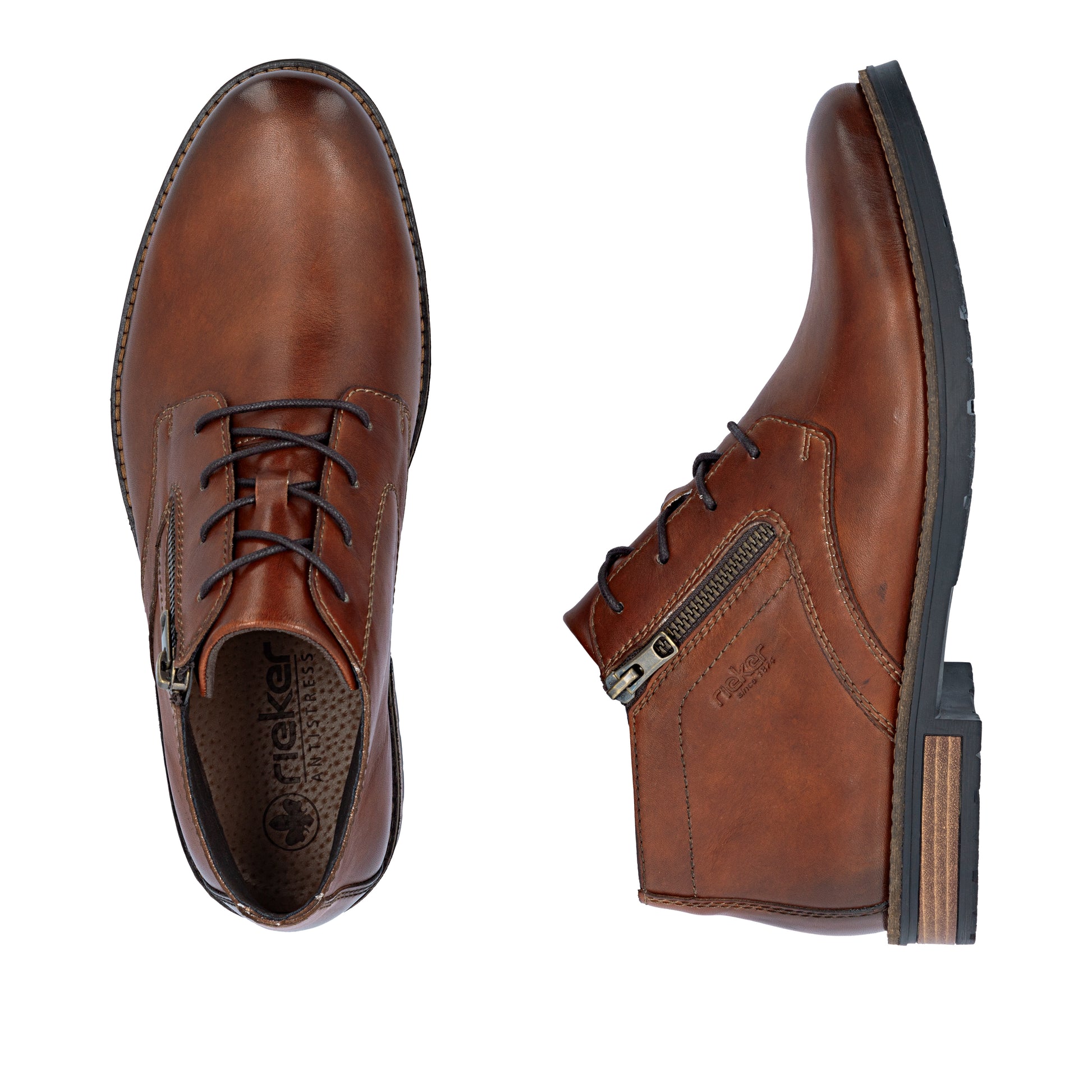 Brown Zip Boots for Men | Rieker 14609-24