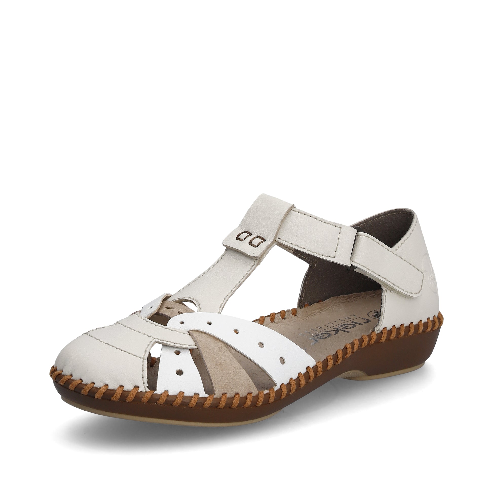 Beige Hook & Loop Shoes for Women | Rieker M1655-61
