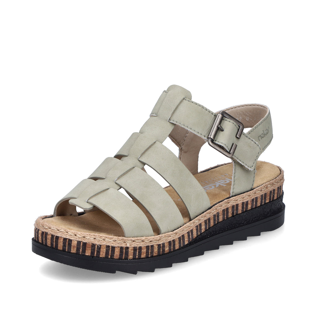 Green Hook & Loop Sandals for Women | Rieker V7904-52