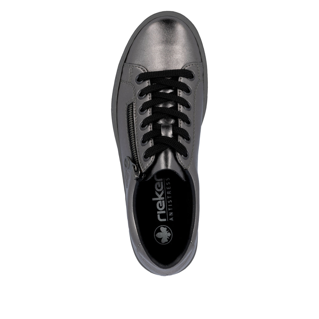 Silver/Platinum Zip Shoes for Women | Rieker L59L1-90