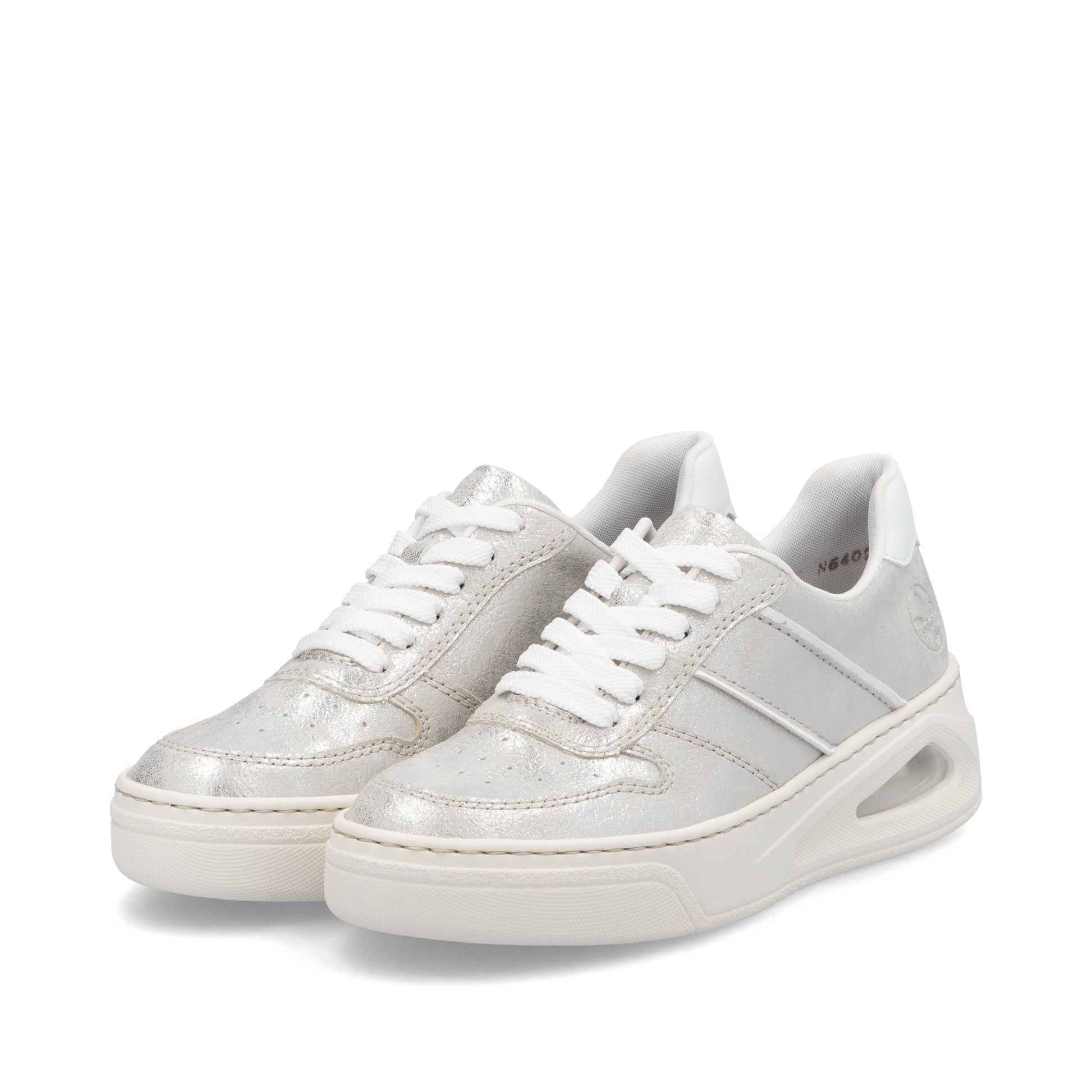 Silver/Platinum Elasticated Shoes for Women | Rieker N6402-40