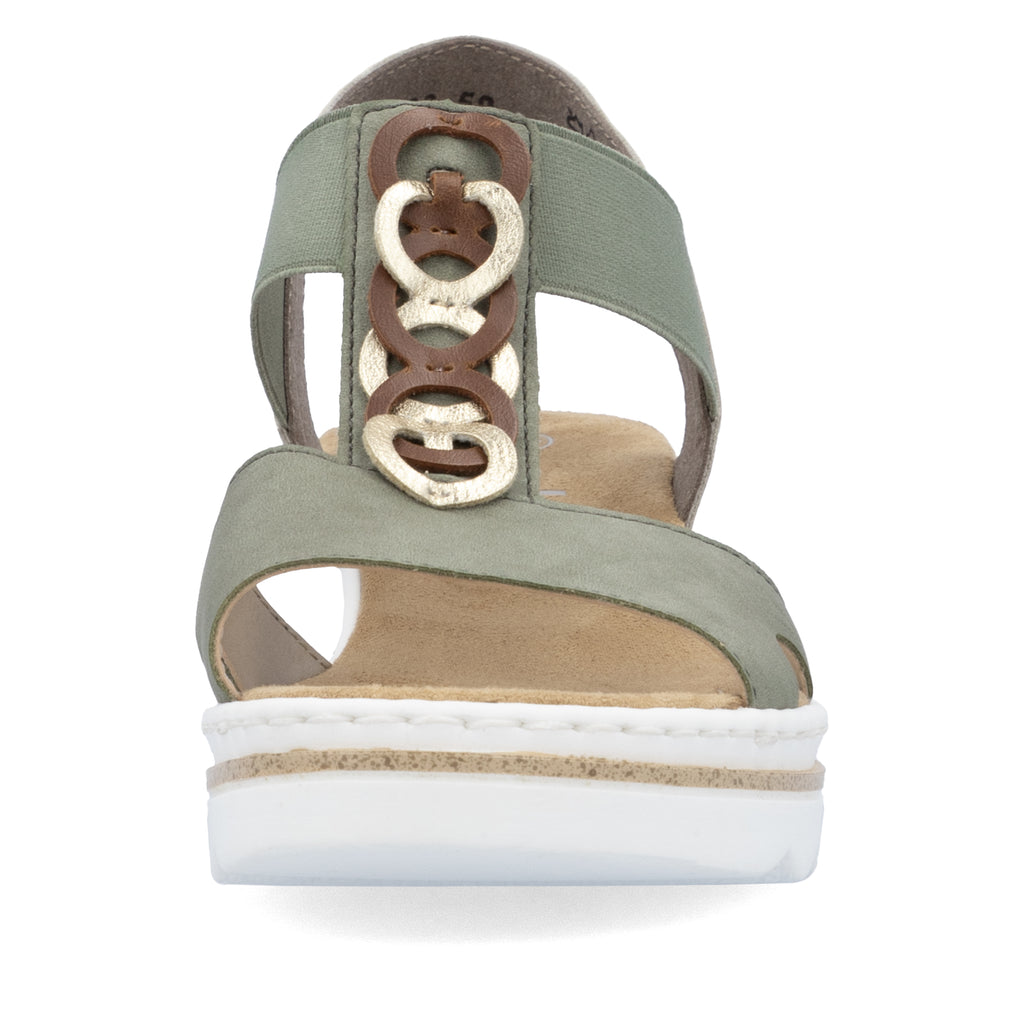 Green Elasticated Sandals for Women | Rieker 67498-52