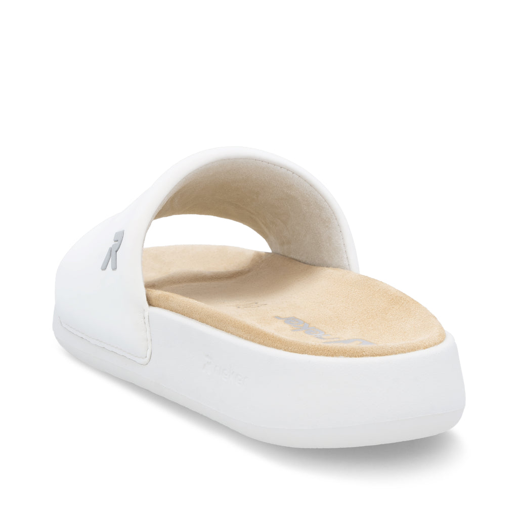 White Slip-On Sandals for Women | Rieker W3250-80