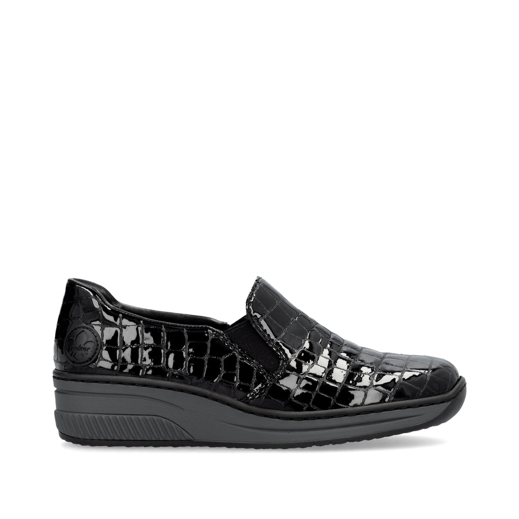 Black Elasticated Shoes for Women | Rieker 48752-00
