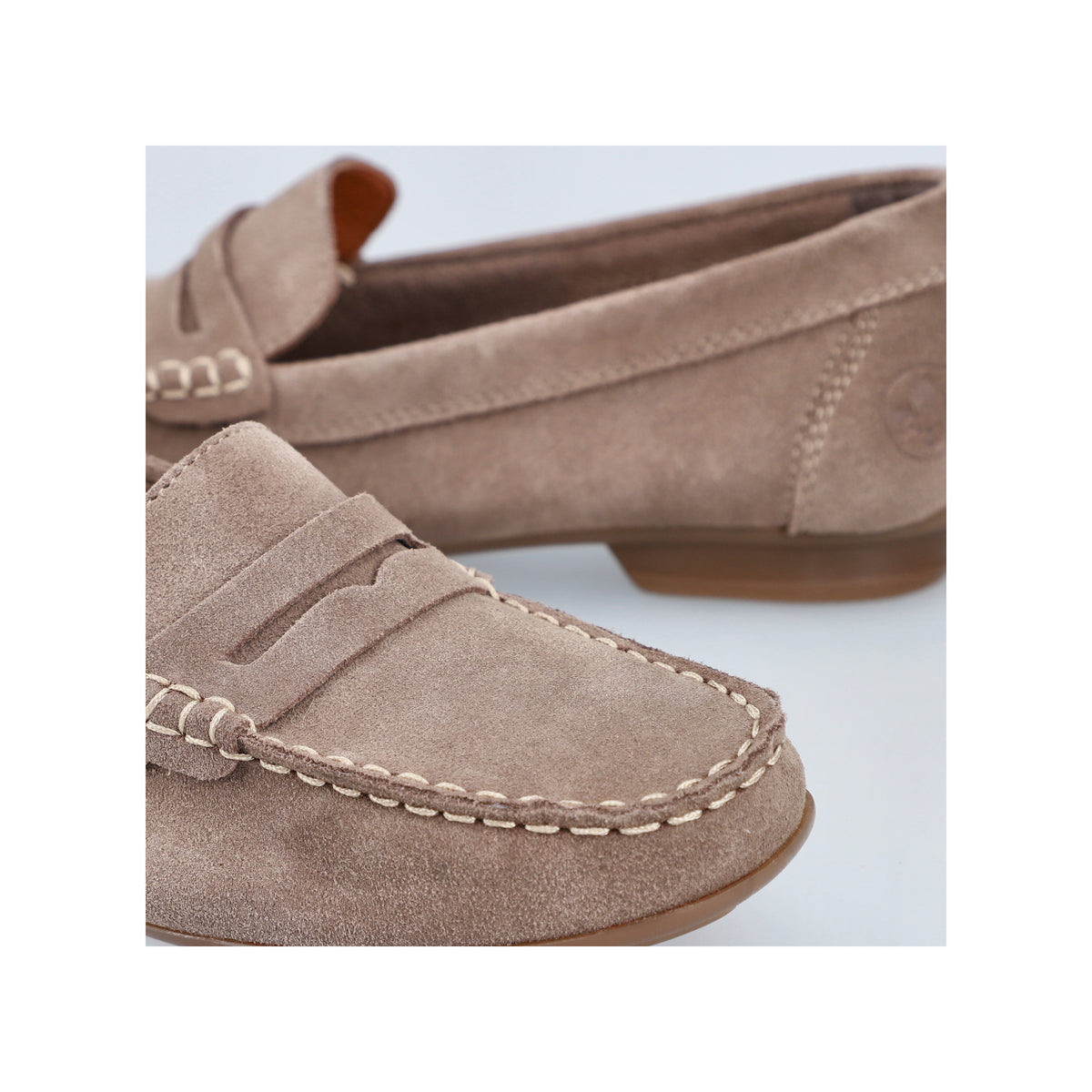 Rieker Women's Beige Loafer Shoe | 40051-62